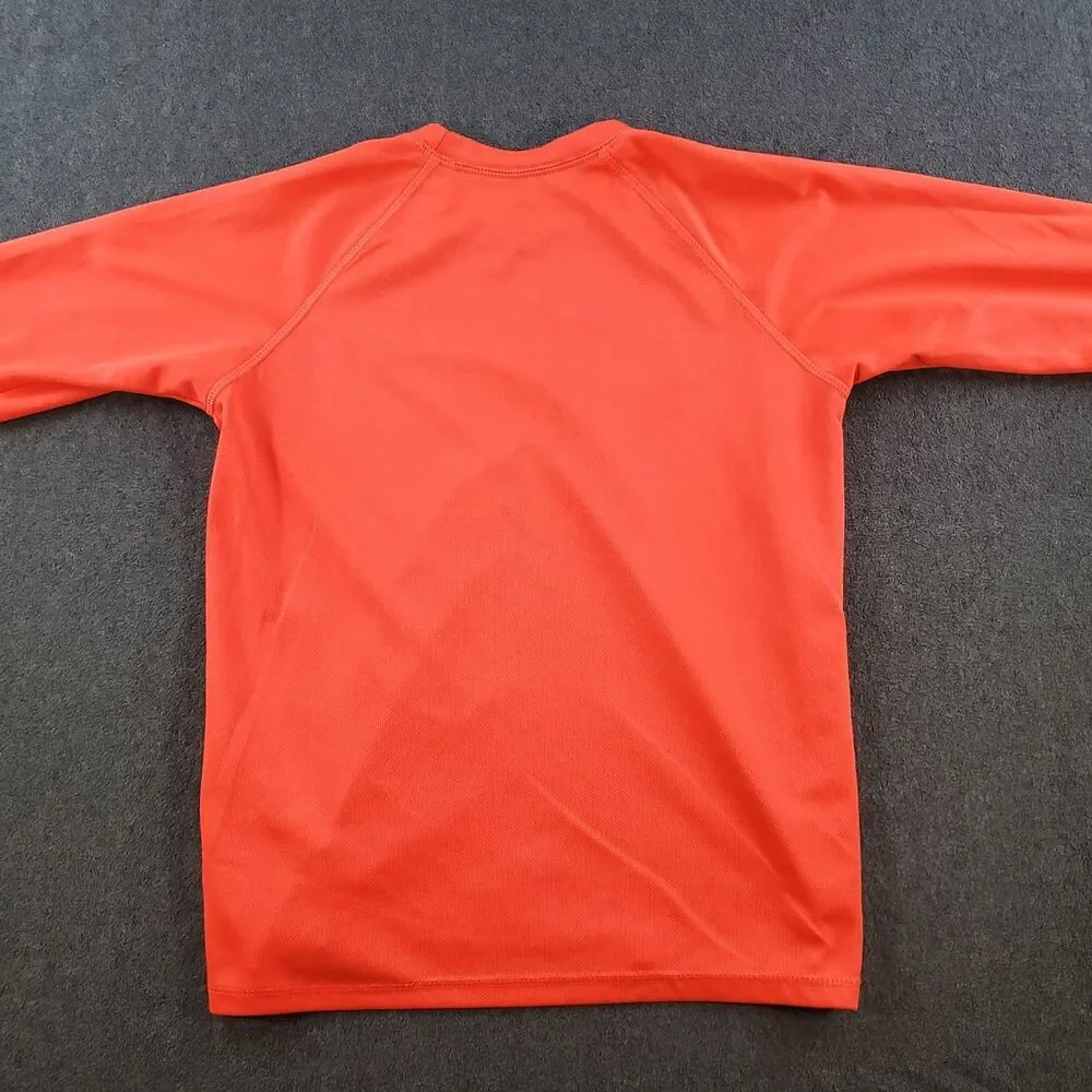 Nike Dri-Fit T-Shirt Youth Orange Athletic Training 3/4 Sleeve Tee Size Large